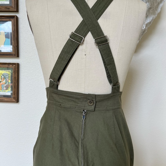 Sincerely Jules Jumpsuit military Green Plunge Front Halter Zip Up jumpsuit Sz S - Picture 4 of 7
